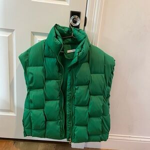 Emerald Green Puffer Vest for Women